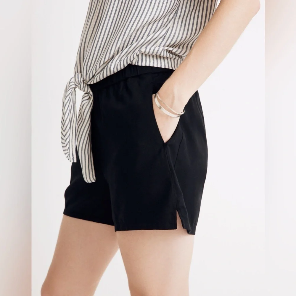 Madewell Women’s High Rise Pull On Shorts in Black Size L - Picture 4 of 14